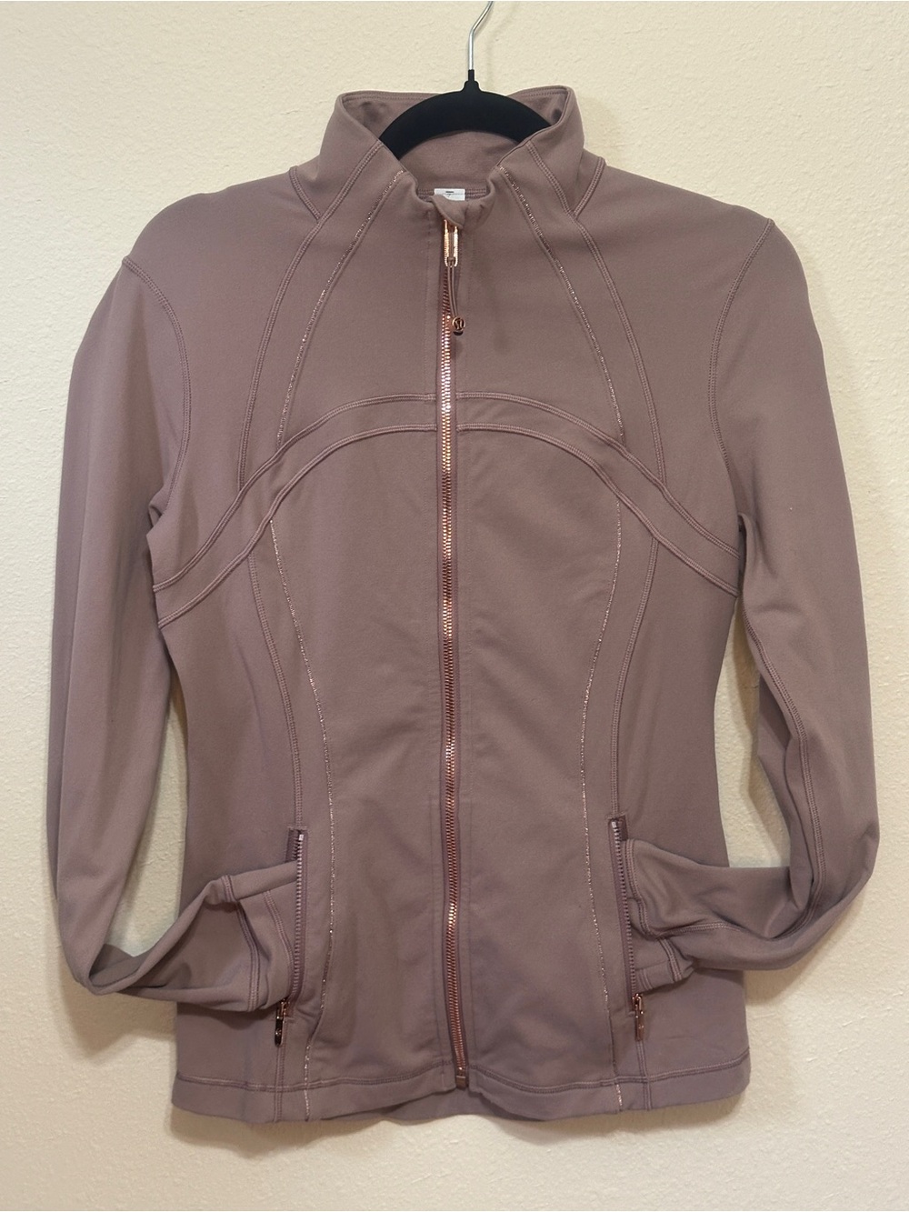 Women’s Lululemon Define Jacket Luon Sparkle Twilight Rose Rose Gold Size 8